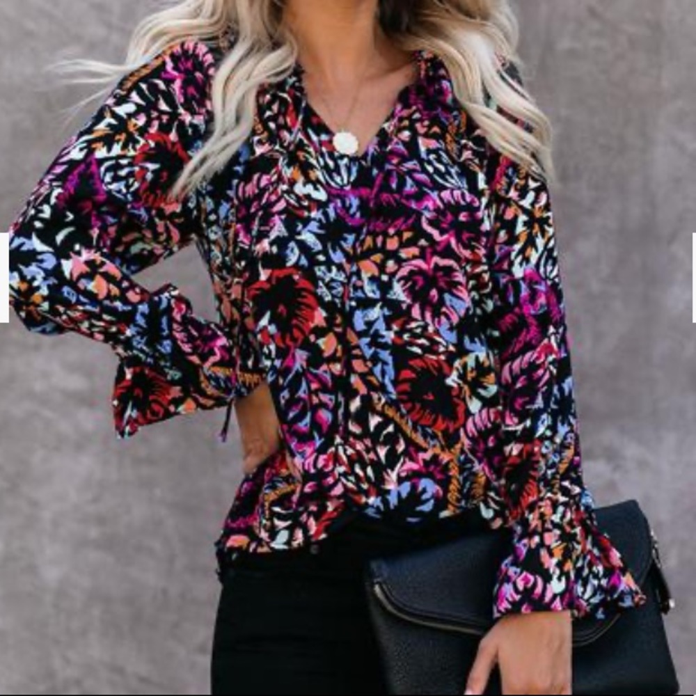 3/$50 Vici Fearless Printed Blouse